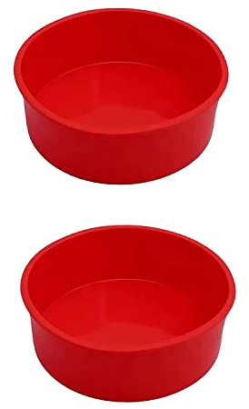 2 Stück Silikon Backform, Kuchenform Silikon 15cm Rund, Silikonform Backen Backformen Pfanne für Kuchen und Brote