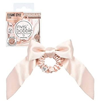 Invisibobble Sprunchie schmale Ballerina-Schleife, Schlanker spiralförmiger Haarring trifft auf Haargummi, Rosa