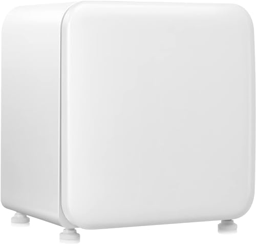 COSTWAY Mini Fridge, 42L/68L Compact Table Top Refrigerator with LED Light, Adjustable Thermostat, Reversible Door and Removable Glass Shelf, Home Dorm Drinks Wine Refrigerators (42L, White)