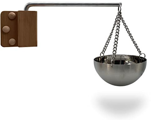 HSE Cedar Sauna Aromatherapy Bowl Oil Cup Holder with Swinging Arm and Screw Covers (Red Cedar)