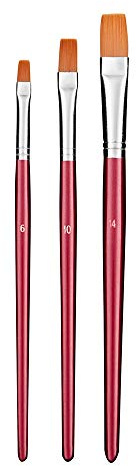 3 Pinsel Set JPC Nr. 6, Nr. 10, Nr. 14 flach