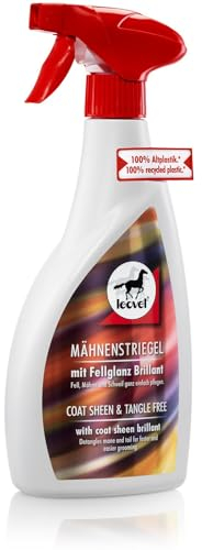 RL24 leovet - Mähnenstriegel | Mähnenspray für Pferde | Schweifspray schützt vor Staub & Schmutz | Pflege für Fell, Mähne & Schweif | Glanz & schnelle Kämmbarkeit | 1 x 550 ml Sprühflasche
