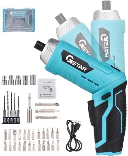 Cornesty Perceuse Visseuse Sans Fil 3Nm avec 41 Accessoires, Tournevis Electrique 1500mAh 3.6V Visseuse Devisseuse Sans Fil avec Lampe LED, 2 Sens Rotation