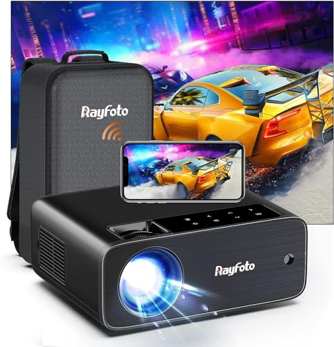 Proyector WiFi Bluetooth 5G con Estuche. proyector Full HD 1080P 9500 lúmenes 5G WiFi Bluetooth 4K LCD LED Proyector de vídeo de Cine en casa/Conferencia al Aire Libre, para i-OS/Android/TV Stick