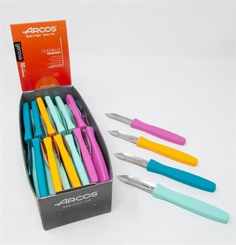 Arcos Pelador Pack de 36 Unidades. Peladores de 4 Colores. 60 mm. Embalaje en Caja de Exposición.