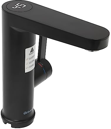 TaNeHaKi Küchenarmatur 3200W Elektrischer Wasserhahn Durchlauferhitzer Wasserhahn Küche Elektrischer Heißwasserhahn Sofort Heizung Armatur Warmwasserhahn Elektrisch mit LED-Digitalanzeige (Schwarz)
