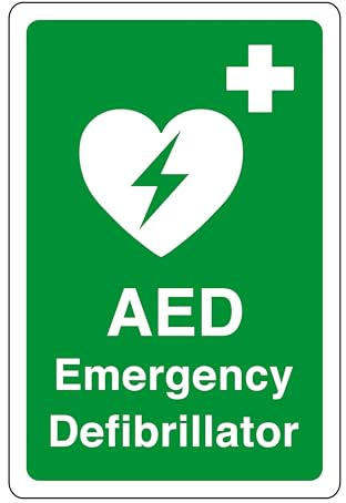 AED Emergency Defibrillator – AED-Sicherheitsschild – selbstklebender Aufkleber mit hoher Klebekraft (600 mm x 400 mm) Sichtabstand innerhalb von 20 m.
