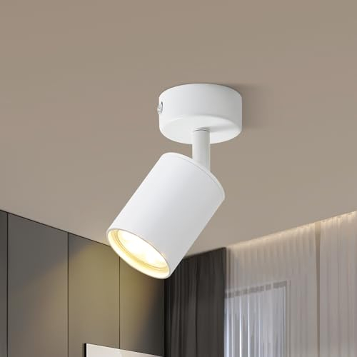 Lichtmaler Lampara Techo Foco Blanca - Lampara Pared Moderna GU10 Foco Pared Interior Superficie Orientable para Dormitorio Pasillo Cocina, Bombilla NO Incluida
