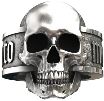 Bague tête de mort squelette – Bague gothique unique en argent pour hommes et femmes