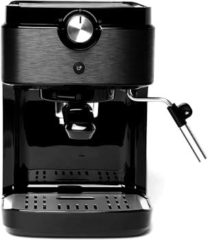 Wintem Macchina del Caffè 1633W 20Bar Ideale sia per Macinato che per Capsule - Serbatoio Trasparente, Capiente di 0,9L Ugello Vapore per Fare il Cappuccino in Modo Facile e Veloce - 28x24,5x22,5cm