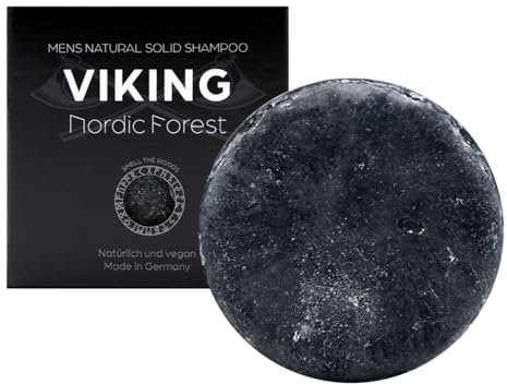 MEDUNA festes Haar-Shampoo Viking Nordic Forest - Kieferbaum Duft - Haarseife mit Bio-Kokosöl & Shea Butter - Naturkosmetik Haarpflege - silikonfreies Shampoo - Pflegeshampoo für alle Haartypen (75g)