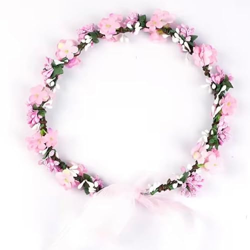 Mädchen Blumenkranz für Haare – Handgefertigter Haarkranz für Hochzeit, Kommunion, Geburtstag – Festlicher Blumenschmuck Kinder