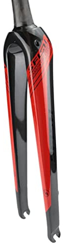 Gerenecic Fourche Rigide en Fibre de Carbone 700c pour vélo de Route, Frein à Disque, Fourche VTT 26'', 27,5'', 29'', Fourche Avant Conique à dégagement Rapide 9x100 mm 1-1/2'' (Couleur : r
