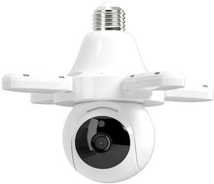 SWHC 3MP övervakningskamera glödlampa, 2,4 GHz wifi-kamera inomhus/utomhus, 355° PTZ-kameror, nattsyn, tvåvägsljud, mänsklig detektering, smart spårning, sjöjungfru, för E26/E27 uttag