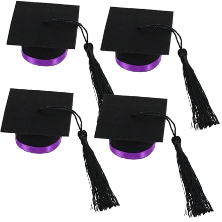 LIFKOME 4pièces Mini Chapeaux De Remise De Diplôme à Pompon pour Bouteille De Vin De Capsules De Bouteille De Remise De Diplôme Couvre- De Décoration Festive