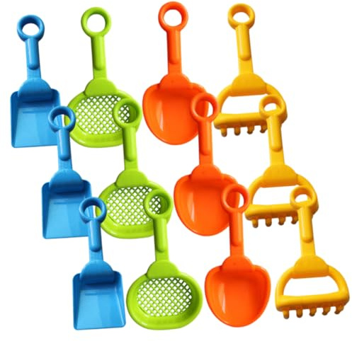 FUNNETOYU Juguetes de Playa Palas de Plástico Rastrillos de Juguete para Excavar Tamiz de Playa Color Aleatorio