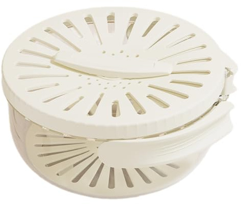 Cesta de drenaje de doble capa con tapa, práctica cesta de lavado de frutas y verduras, práctica asa plegable, escurridor de frutas con tapa