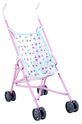 Simba Passeggino per bambole – Passeggino pieghevole per bambini dai 3 anni in su, giocattolo leggero da viaggio, con cintura di sicurezza e design elefante, pieghevole, altezza 55 cm