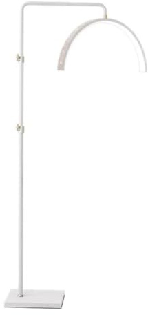 Lampada Da Terra Per L'estensione Delle Ciglia, Luce Di Bellezza Mezzaluna LED Per Ciglia,Per Massaggi E Relax, Dimmerabile 3200K-5600K Con Altezza Regolabile Con Supporto Per Telefono bianca glitter