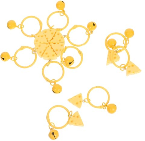 DIYEAH 10pcs Cheese Keychain Bell Candy Keychain Novelty Charms Cute Bag Accessories for Women Boys and Girls Cheese Charms Accessories for Women Boys and Girls