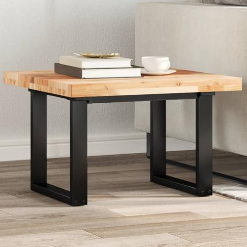 Bucmath Tavolo quadrato 60 x 60 x 4 cm, in legno massello di acacia naturale, resistente piano in legno per tavoli da pranzo, bistro e tavolini, piano di lavoro da scrivania durevole