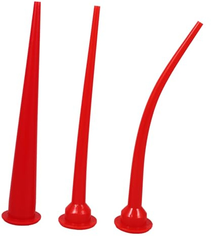 Cabilock 3pcs Caulking Nozzle with Extended Soft Tips Precise Applicator Tool for Reach Gaps Caulk Gun Accessories for Bathroom Sealant and Grout Sealer Application
