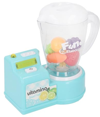 Riuulity Simulated Juicer Toy Kitchen Appliance Set Interactive Educational DIY Smoothie Maker for Kids Pretend Play for Boys and Girls (Green)