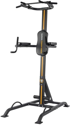Darwin Power Tower, Multifunktionaler Kraftturm für Bodyweight-Training, 140x90x220 cm, Klappbare Dipstange, Maximale Belastung 120 kg