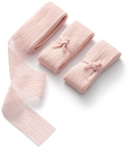 AOKSUNOVA Schleifenband Hochzeit Geschenkband Chiffon Dekoband Rosa