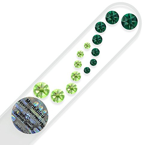 Glasnagelfeile von Hand dekoriert mit Swarovski Elements, geliefert in einer Hülle aus schwarzem Samt - Echtem gehärteten Glas aus Tschechien