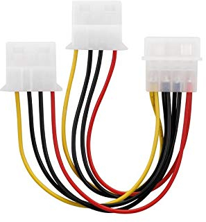 adaptare 34003 Netzteil Y-Kabel für 4-Polig IDE-/Molex-Strom-Stecker, 15 cm Mehrfarbig