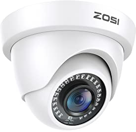 ZOSI 2.0MP 1080P 1920TVL Hybrid 4-in-1 TVI CVI AHD CVBS Security Surveillance CCTV Dome Camera, Weatherproof 80ft IR Day Night Vision For 960H,720P,1080P,5MP,4K analog Surveillance DVR (White)