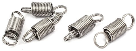 sourcing map 5Stk.0,8mmx8mmx25mm 304 Edelstahl Zugfedern silber Farbton
