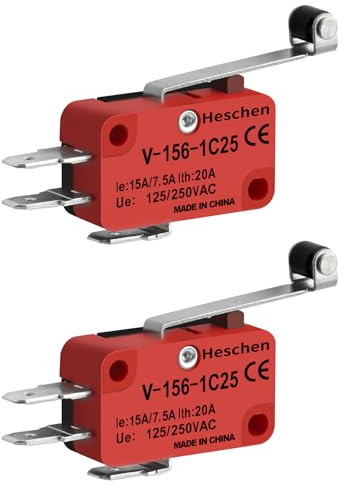 Heschen Mikroschalter, langer Rollenhebel, Wechselschalter, 20 A, 250 VAC, 2er-Pack, V-156-1C25