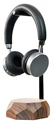 Oakywood - Headset Halterung - Kopfhörer Ständer Holz - Universal und Stabil, Handgefertigt aus Massivholz - mit Bügel aus Metall Pulverbeschichtet - 11x28 cm (4,3x11 Zoll) Walnuss
