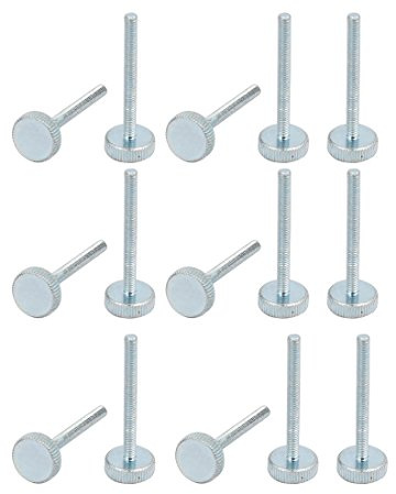 sourcing map 15 Stück M3x30mm Rändelkopf Daumen Rändelschrauben Silber Blau | Gewinde Verzinkt