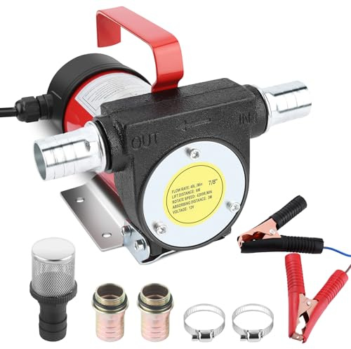 Ölabsaugpumpe 12V, Selbstansaugende Elektrische Ölpumpe, 40L/min 160W DC Kraftstofftransferpumpe für, Heizöl, geeignet für LKW, Traktor, Baumaschinen
