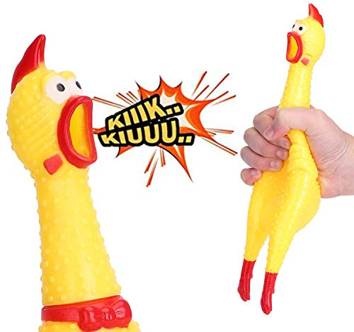 Nobleza - Hundespielzeug Rubber Screaming Chicken Yellow Quietschende Dekompression Kleines Spielzeug zum Reinigen der Zähne