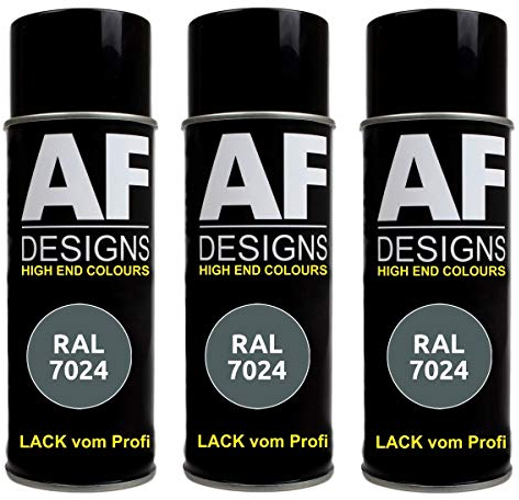 Alex Flittner Designs 3X Ral Pintura en Espray Pintura Coche Laca Colorida Lata de Aerosol RAL7024 Gris Grafito Mate