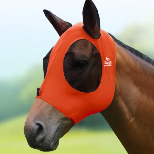 Harrison Howard Elasticità Maschera Anti-Mosche per Cavallo UV Protezione (L; Full Size)