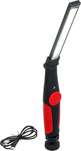 BGS Diy 6783 | Akku-Knicklampe | COB-LED | 5 W | 250 Lumen | USB C | Li-Ion | Lampenkopf 270° drehbar | +/- 80° knickbar | Magnetfuß 360° drehbar | Helligkeitsregler 0 - 100 % | Leuchtdauer ca. 2 h