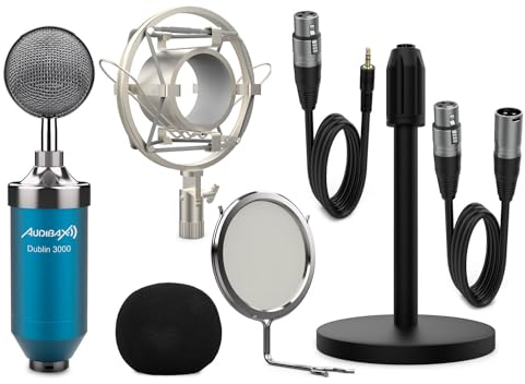 Audibax Dublin 3000 Blue Pack Micrófono Studio Gran Diafragma