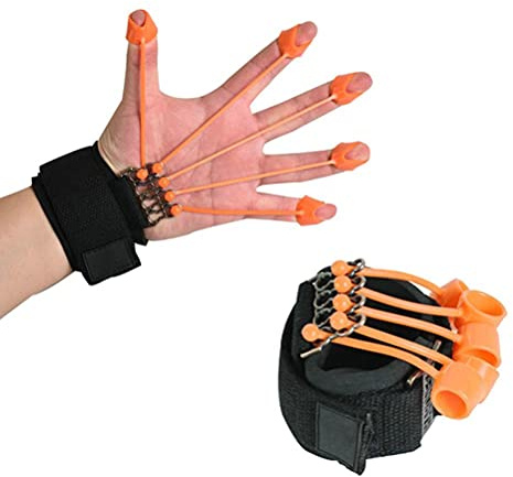 Edinber Finger och hand extensor tränare tränare tränare med motståndsband stretcher stärkare, handterapi och träningsenhet, fingerflexion förlängningsträning