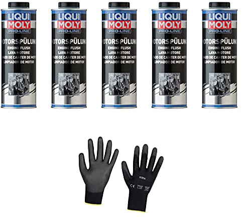 Iloda 5xOriginal Liqui Moly 1l Pro-Line Motorspülung 2425 Schutzhandschuhe