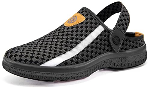 Zoccoli Sabot Donna Uomo Pantofole Scarpe da Mare Spiaggia Sandali Estate Leggero Antiscivolo Slip-on Clogs Ciabatte Nero 43