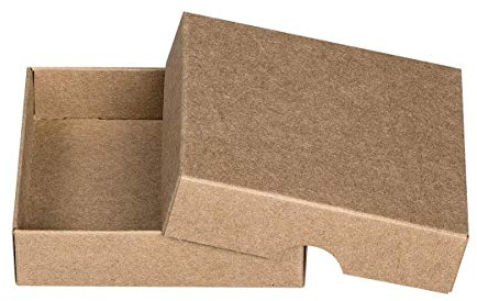 Natürlich verpacken Faltschachtel 8 x 8 x 2 cm, Braun, Deckel, Jade Kraftkarton - 10er Set