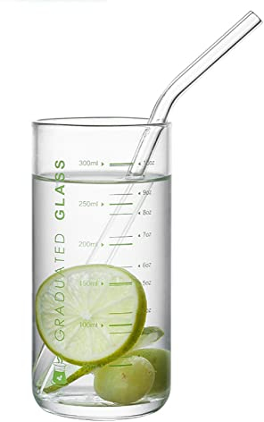 TOMYEUS Verre doseur gradué en Verre Borosilicate pour Eau, vin, Liquide Chaud ou Froid, Passe au Micro-Ondes, au Four,D