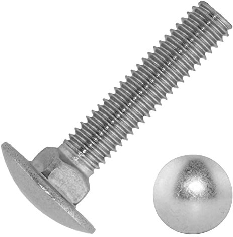 Techtanium Schlossschrauben M10 x 55/55 [mit Vierkantansatz] aus Edelstahl A2 (10 Stück) | Schloßschrauben | Flachrundschrauben | DIN 603