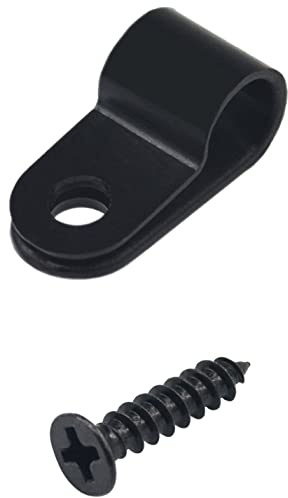 120 Sets Cable Cleats,R Shaped Cable Clips for Cable Organization (Black Nylon)