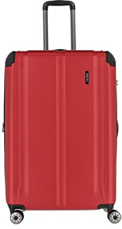 Travelite Hartschalenkoffer groß, erweiterbar, 4 Rollen, City, Trolley mit kratzfester Oberfläche, TSA Schloss, Dehnfalte, 77 cm, 113-124 Liter
